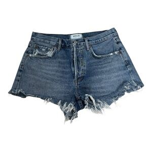 Agolde Cut‎ Offs Shorts Sz 26 Hi Rise Med Wash Button Fly Distressed